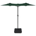 VidaXL Parasol ogrodowy podwójny z LED, zielony, 316x240 cm Lumarko!