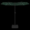 Parasol ogrodowy podwójny z LED, zielony, 316x240 cm Lumarko!
