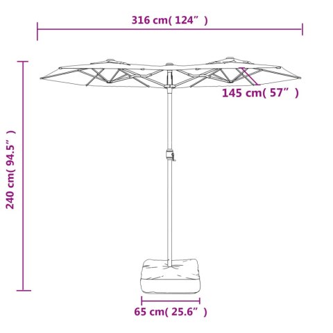 VidaXL Parasol ogrodowy podwójny, zielony, 316x240 cm Lumarko!