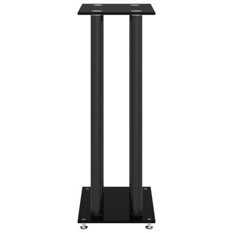 Stojaki pod głośniki, 2 szt., czarne, szkło hartowane, 4 słupki Lumarko!