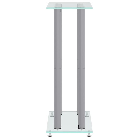 VidaXL Stojaki pod głośniki, 2 szt, srebrne, szkło hartowane, 4 słupki Lumarko!