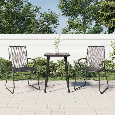 VidaXL Krzesła ogrodowe, 2 szt., czarne, 58x59x85,5 cm, rattan PVC Lumarko!