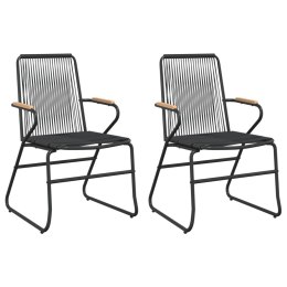 VidaXL Krzesła ogrodowe, 2 szt., czarne, 58x59x85,5 cm, rattan PVC Lumarko!