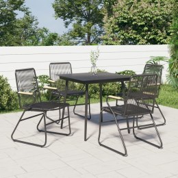Krzesła ogrodowe, 4 szt., czarne, 58x59x85,5 cm, rattan PVC Lumarko!