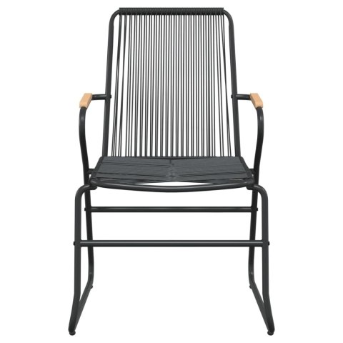 Krzesła ogrodowe, 4 szt., czarne, 58x59x85,5 cm, rattan PVC Lumarko!