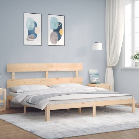 Rama łóżka z wezgłowiem, 200x200 cm, lite drewno Lumarko!