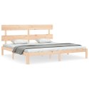 Rama łóżka z wezgłowiem, 200x200 cm, lite drewno Lumarko!