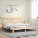 VidaXL Rama łóżka z wezgłowiem, 200x200 cm, lite drewno Lumarko!