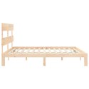 VidaXL Rama łóżka z wezgłowiem, 200x200 cm, lite drewno Lumarko!