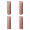 Rustykalne świece pieńkowe Shimmer, 4 szt., 190x68 mm, różowe Lumarko!