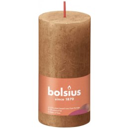 Bolsius Rustykalne świece pieńkowe Shine, 8 szt., 100x50 mm, brązowe Lumarko!