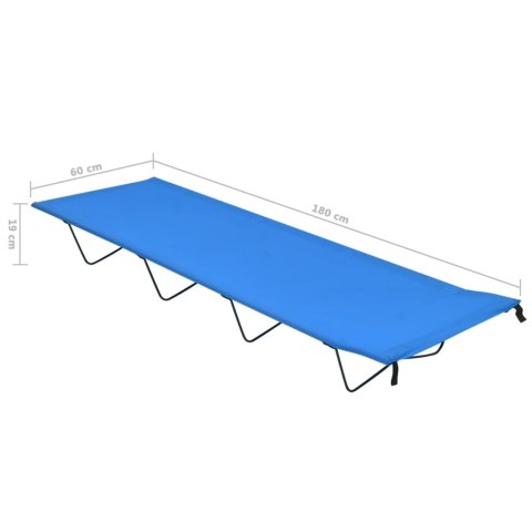 Łóżko polowe, 180x60x19 cm, tkanina Oxford i stal, niebieskie Lumarko!