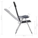 Krzesła turystyczne, 2 szt., 58x69x111 cm, aluminium, czarne2 Lumarko!