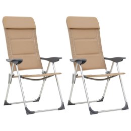 Krzesła turystyczne, 2 szt., kremowe, 58x69x111 cm, aluminium2 Lumarko!