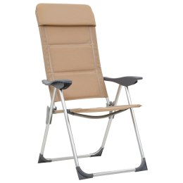 Krzesła turystyczne, 2 szt., kremowe, 58x69x111 cm, aluminium2 Lumarko!