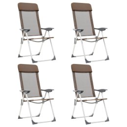 Składane krzesła turystyczne, 4 szt., brązowe, aluminiowe2 Lumarko!