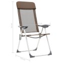 Składane krzesła turystyczne, 4 szt., brązowe, aluminiowe2 Lumarko!