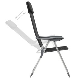 Składane krzesła turystyczne, 4 szt., czarne, aluminiowe2 Lumarko!