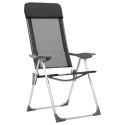 Składane krzesła turystyczne, 4 szt., czarne, aluminiowe2 Lumarko!