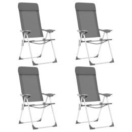 Składane krzesła turystyczne, 4 szt., szare, aluminiowe2 Lumarko!