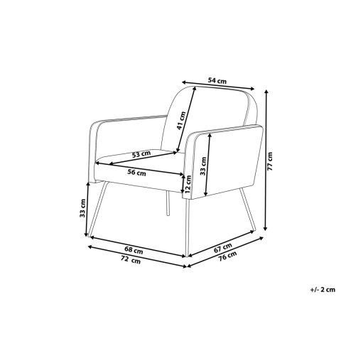  Fotel welurowy szary NARKEN