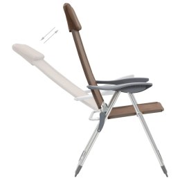 Składane krzesła turystyczne, 2 szt., brązowe, aluminiowe Lumarko!