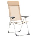Składane krzesła turystyczne, 2 szt., kremowe, aluminiowe Lumarko!