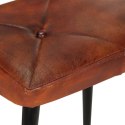 VidaXL Fotel bujany z podnóżkiem, brązowy, skóra naturalna