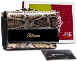 Skórzany portfel damski z wężowym wzorem — Peterson Lumarko!