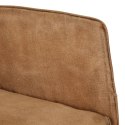 VidaXL Fotel bujany, brązowy, postarzane płótno
