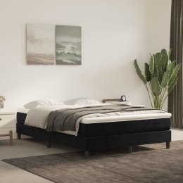 Łóżko kontynentalne z materacem, czarne, aksamit, 140x190 cm Lumarko!