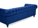 Sofa 3-osobowa welurowa niebieska CHESTERFIELD Lumarko!