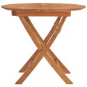 VidaXL Składany stół ogrodowy, Ø85x75 cm, lite drewno akacjowe