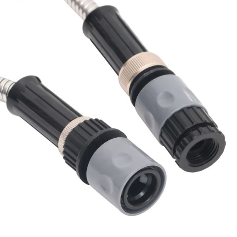 Wąż ogrodowy z dyszą zraszającą, srebrny, 22,5 m, stal Lumarko!