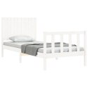 Rama łóżka z wezgłowiem, biała, 90x200 cm, lite drewno Lumarko!