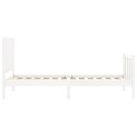 VidaXL Rama łóżka z wezgłowiem, biała, 90x200 cm, lite drewno