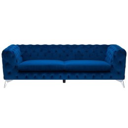 Sofa 3-osobowa welurowa ciemnoniebieska SOTRA Lumarko!
