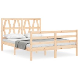 VidaXL Rama łóżka z wezgłowiem, 120x200 cm, lite drewno