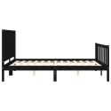 Rama łóżka z wezgłowiem, czarna, 160x200 cm, lite drewno Lumarko!