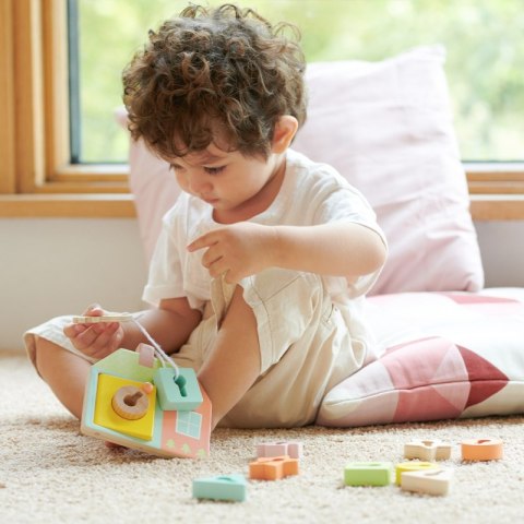 Drewniana Przeplatanka Klocki do Nawlekania Klucze i Drzwi MONTESSORI 11 el. Lumarko!