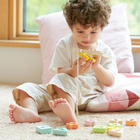 Drewniana Przeplatanka Klocki do Nawlekania Klucze i Drzwi MONTESSORI 11 el. Lumarko!