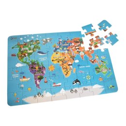 CLASSIC WORLD Puzzle Mapa Świata Kontynenty 48 el. Lumarko!