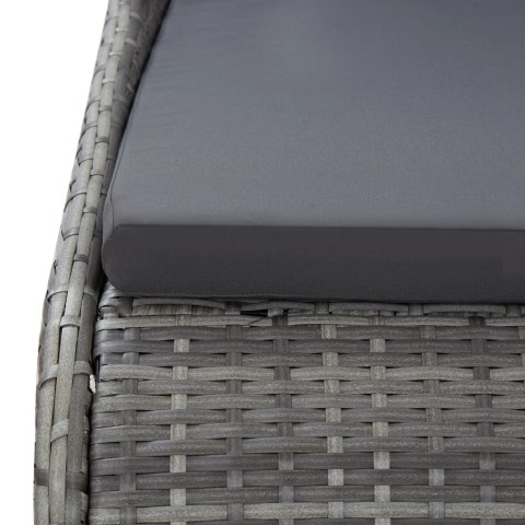 Leżanka ogrodowa, szara, 200 x 139 cm, rattan PE Lumarko!