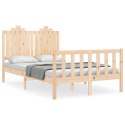 Rama łóżka z wezgłowiem, 4FT, mała podwójna, lite drewno Lumarko!
