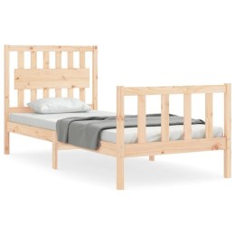 VidaXL Rama łóżka z wezgłowiem, 90x200 cm, lite drewno