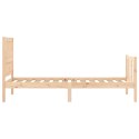 VidaXL Rama łóżka z wezgłowiem, 90x200 cm, lite drewno