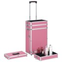 Wózek na akcesoria do makijażu, aluminiowy, różowy Lumarko!