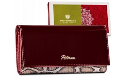 Lakierowany portfel damski z wężowym wzorem RFID — Peterson Lumarko!