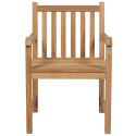 VidaXL Krzesła ogrodowe, jasnozielone poduszki, 6 szt., drewno tekowe