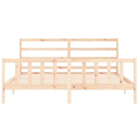 Rama łóżka z wezgłowiem, 200x200 cm, lite drewno Lumarko!